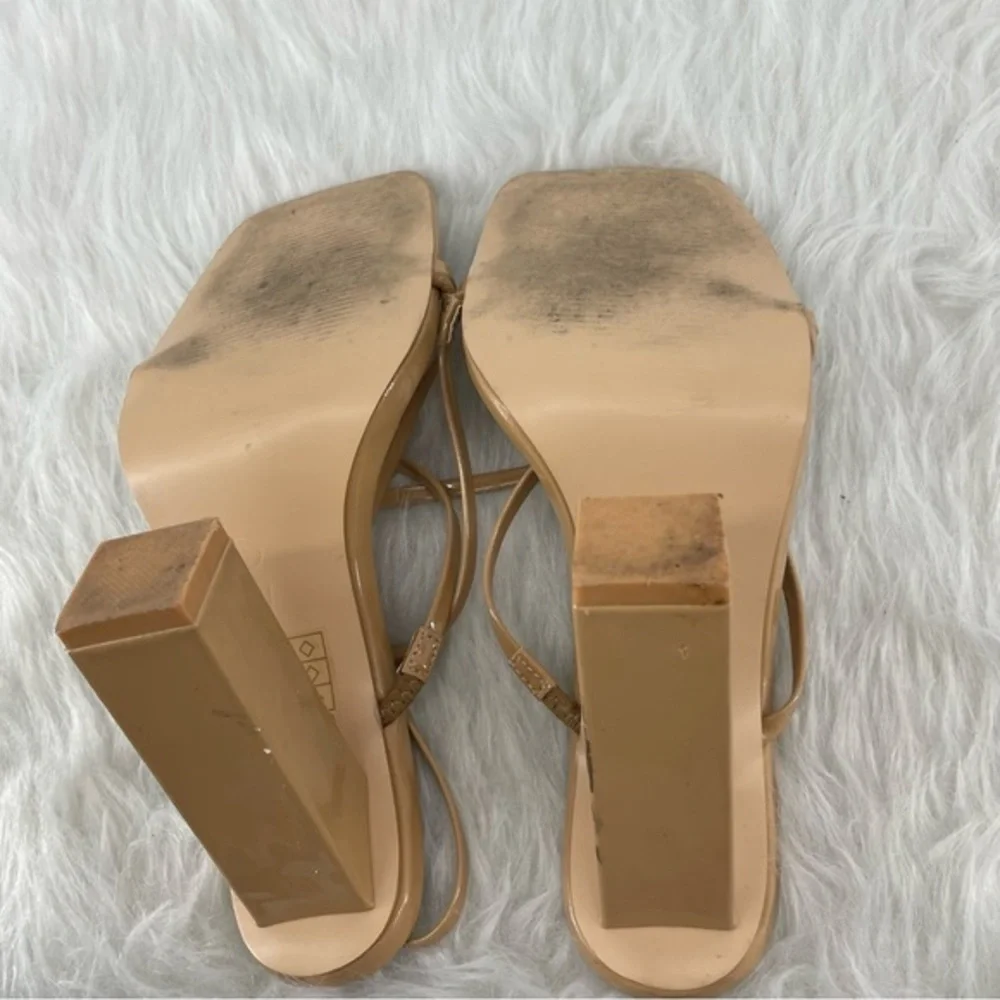 Public Desire Halley Nude Strap Heels patent leather Sz UK 6 US 8‎